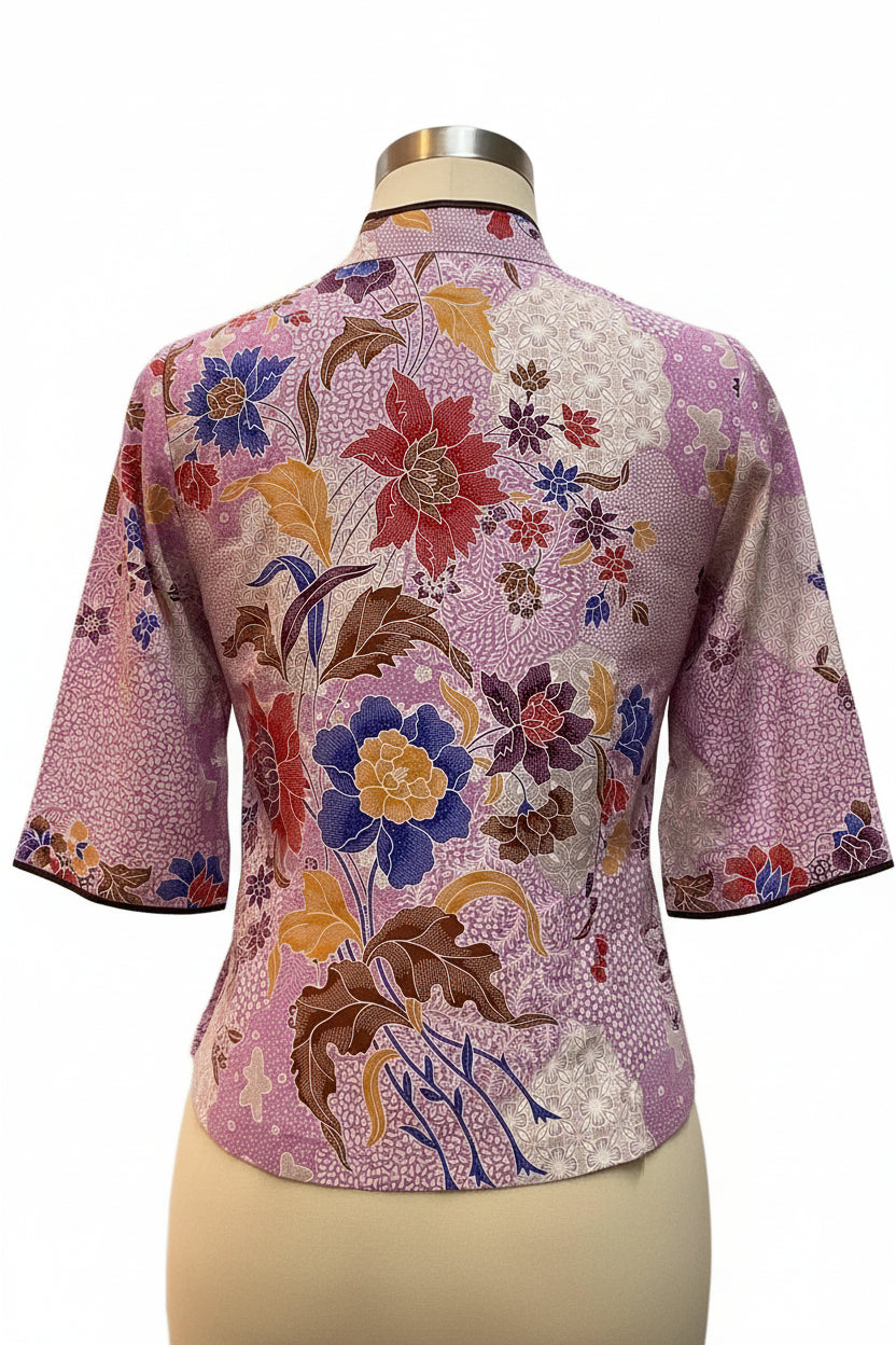 Ladies Batik Top LBT-M-PURPLE-AG11005