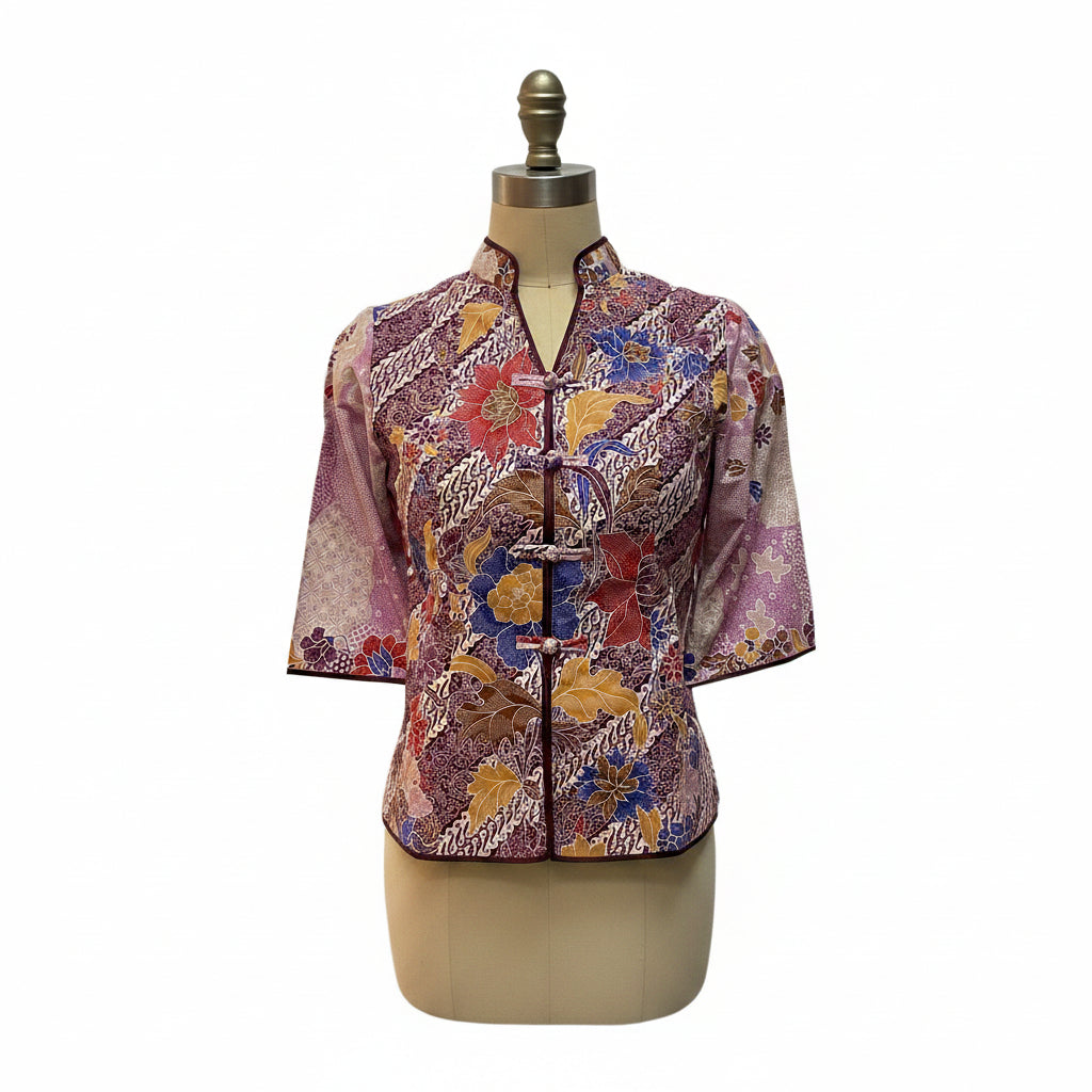 Ladies Batik Top LBT-M-PURPLE-AG11004