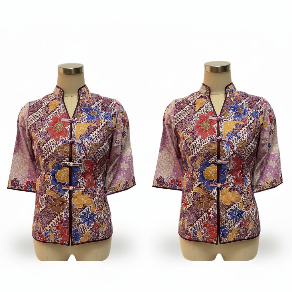 Ladies Batik Top LBT-L-PURPLE-AG111005