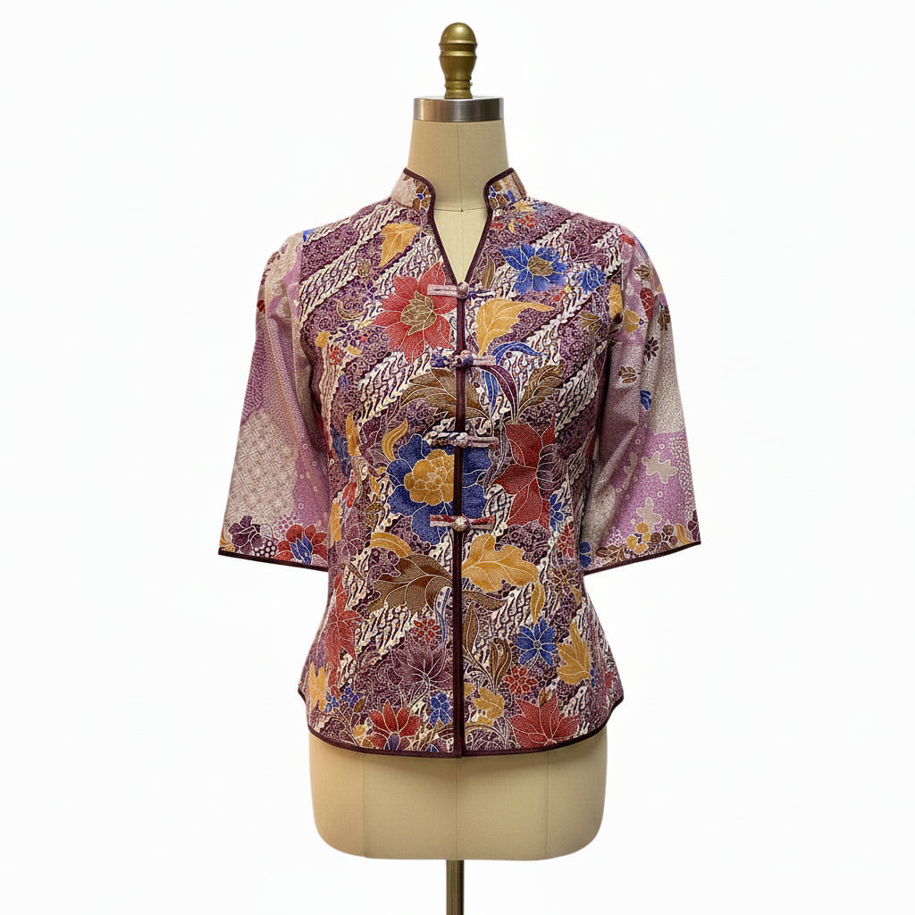 Ladies Batik Top LBT-XL-PURPLE-AG1111004