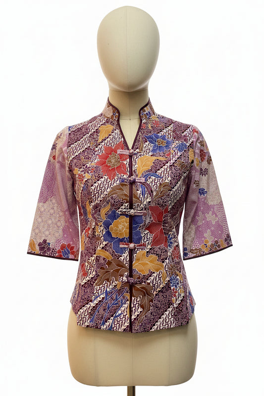 Ladies Batik Top LBT-XL-PURPLE-AG1111004