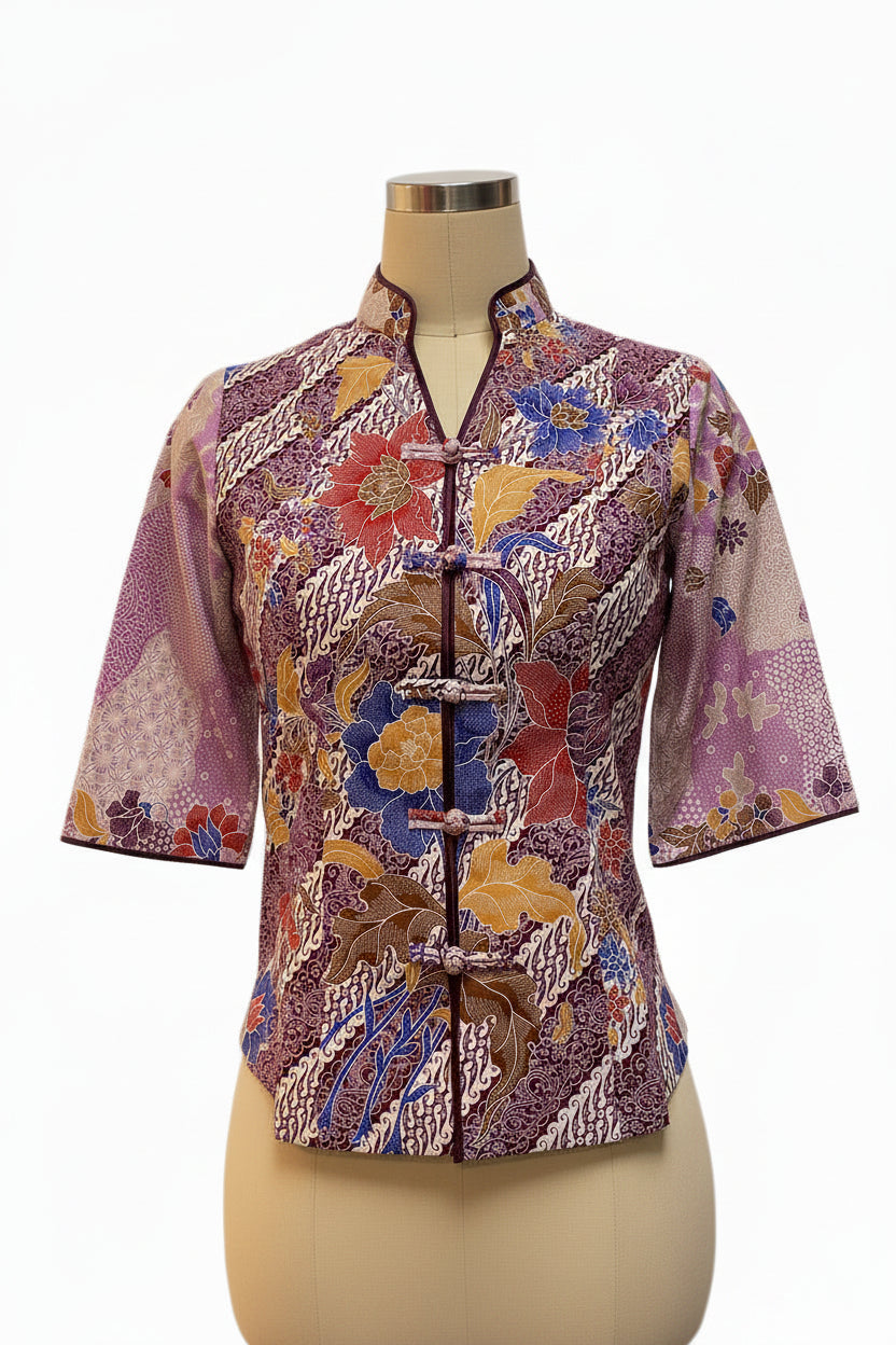 Ladies Batik Top LBT-L-PURPLE-AG111005
