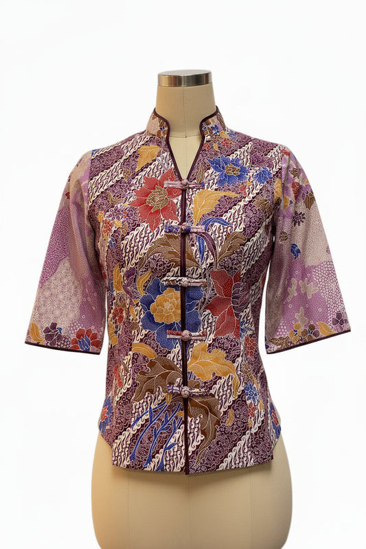 Ladies Batik Top LBT-L-PURPLE-AG111005