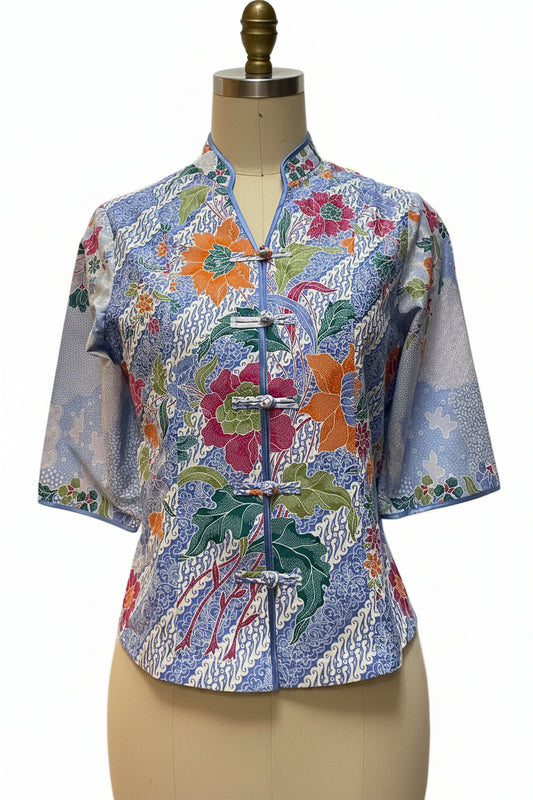 Ladies Batik Top LBT-L-BLUE-AG111006