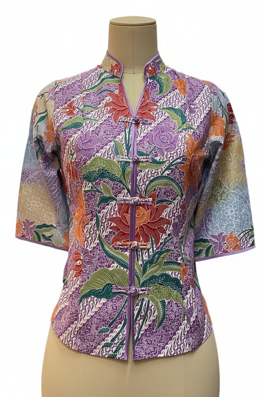 Ladies Batik Top LBT-XL-PURPLE-AG1111005