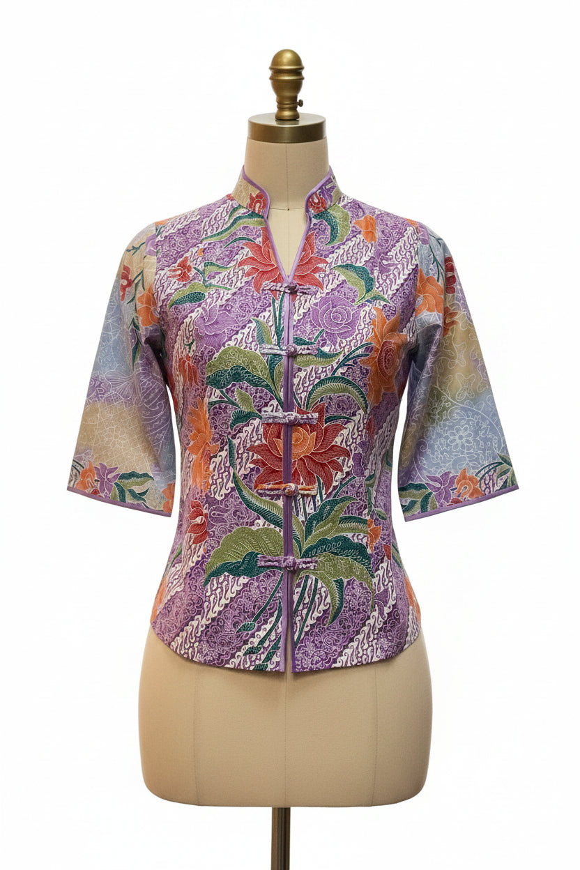 Ladies Batik Top LBT-L-PURPLE-AG111004