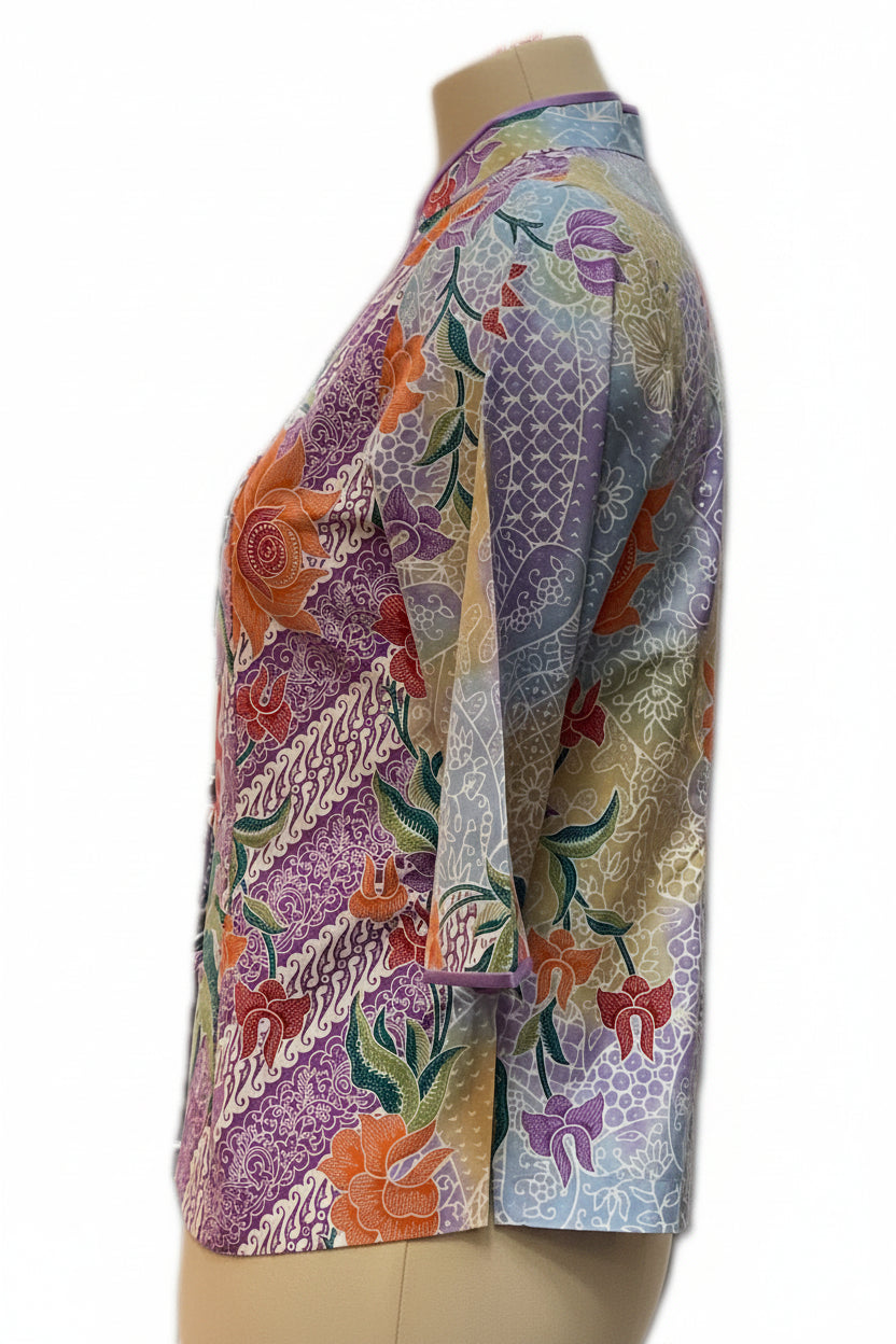 Ladies Batik Top LBT-XL-PURPLE-AG1111005