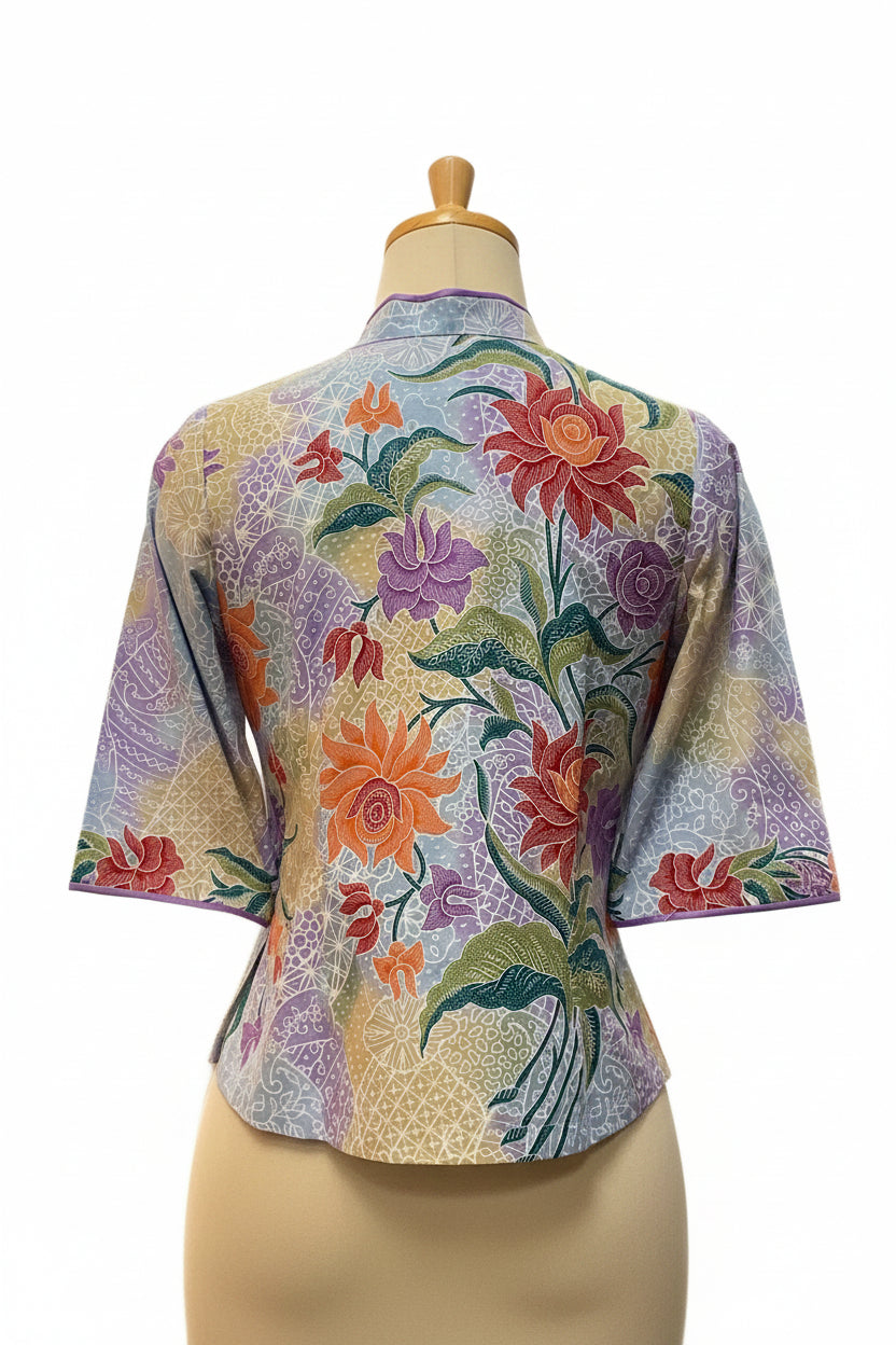 Ladies Batik Top LBT-XL-PURPLE-AG1111005
