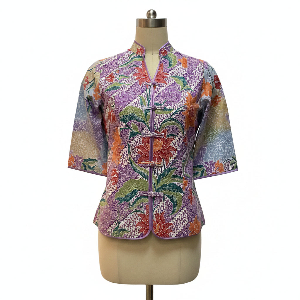 Ladies Batik Top LBT-XL-PURPLE-AG1111005