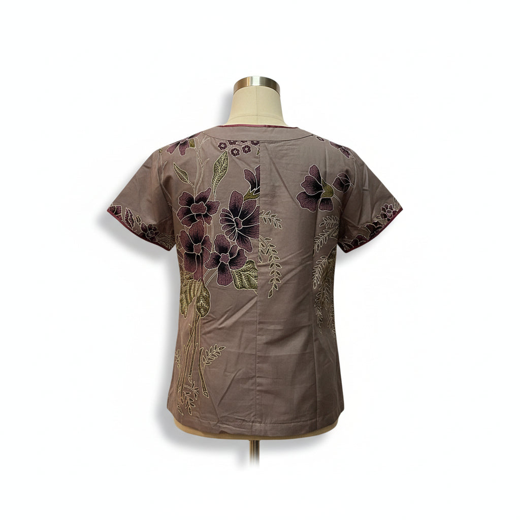Ladies Batik Top LBT-XL-GREY-AH1111007