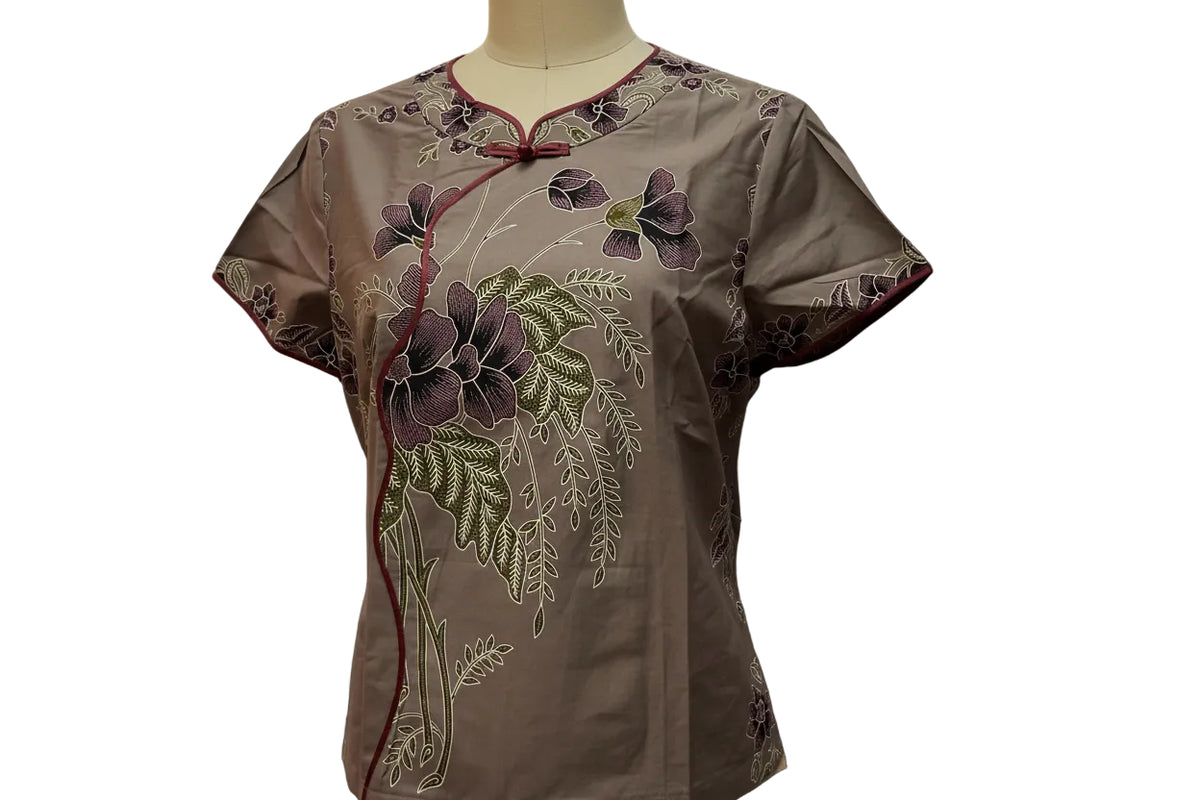 Ladies Batik Top LBT-XL-GREY-AH1111007