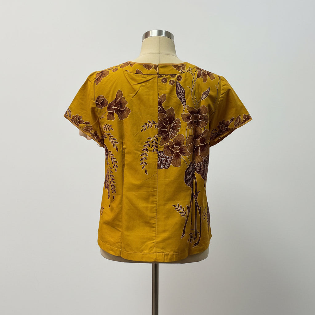 Ladies Batik Top LBT-M-YELLOW-AH11003