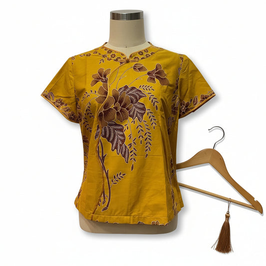 Ladies Batik Top LBT-M-YELLOW-AH11003